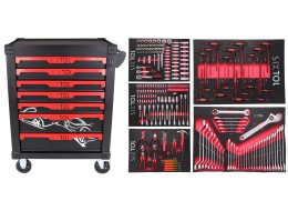 Szerszámos kocsi MECHANIC TROLLEY KEVIN 253, 7 fiók, 253 db szerszám