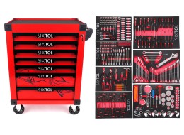 Műhelyszerszámos kocsi MECHANIC TROLLEY KEVIN RED 326, 7 fiók, 326 db szerszám