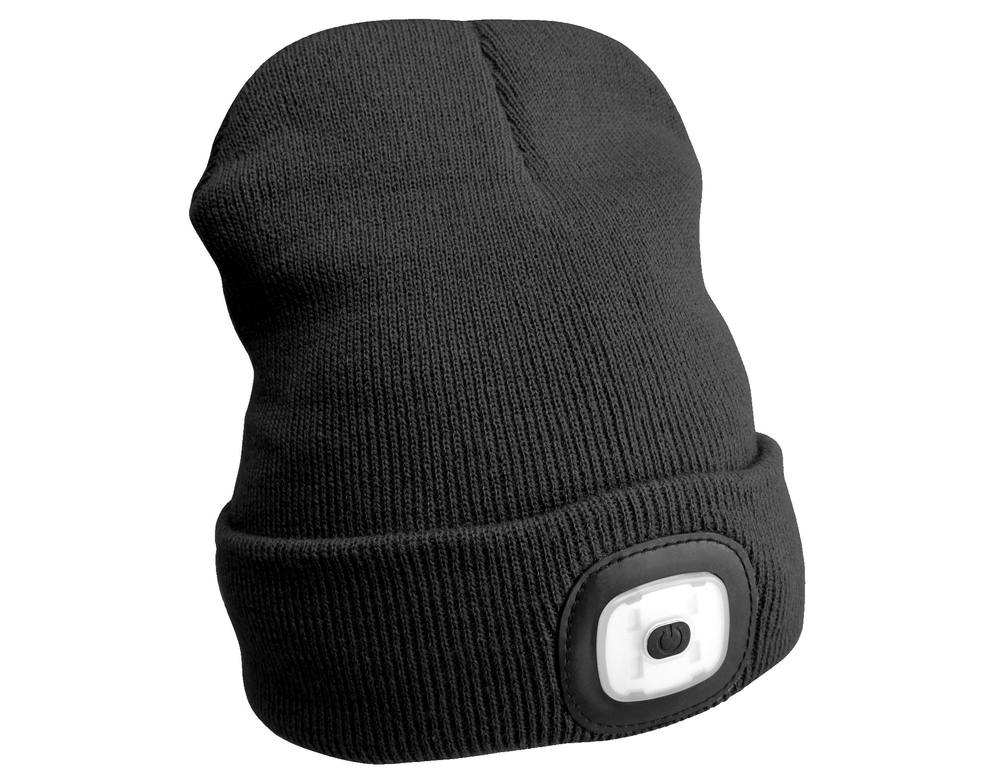 Sapka fejlámpával 180 lm, újratölthető, USB, univerzális méret, pamut/PE, fekete