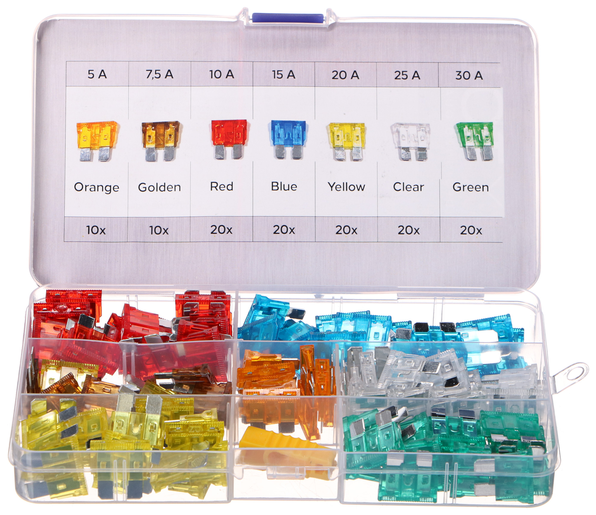 Késes autóbiztosíték-készlet MECHANIC FUSE SET 1, 5-30A, 120 db