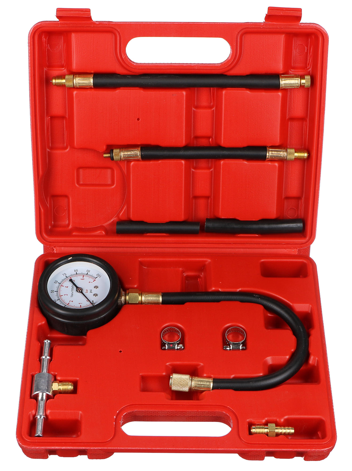 Benzinmotorok nyomásvizsgáló készlete MECHANIC ENGINE TESTER 10, 0-7bar, 10 részes