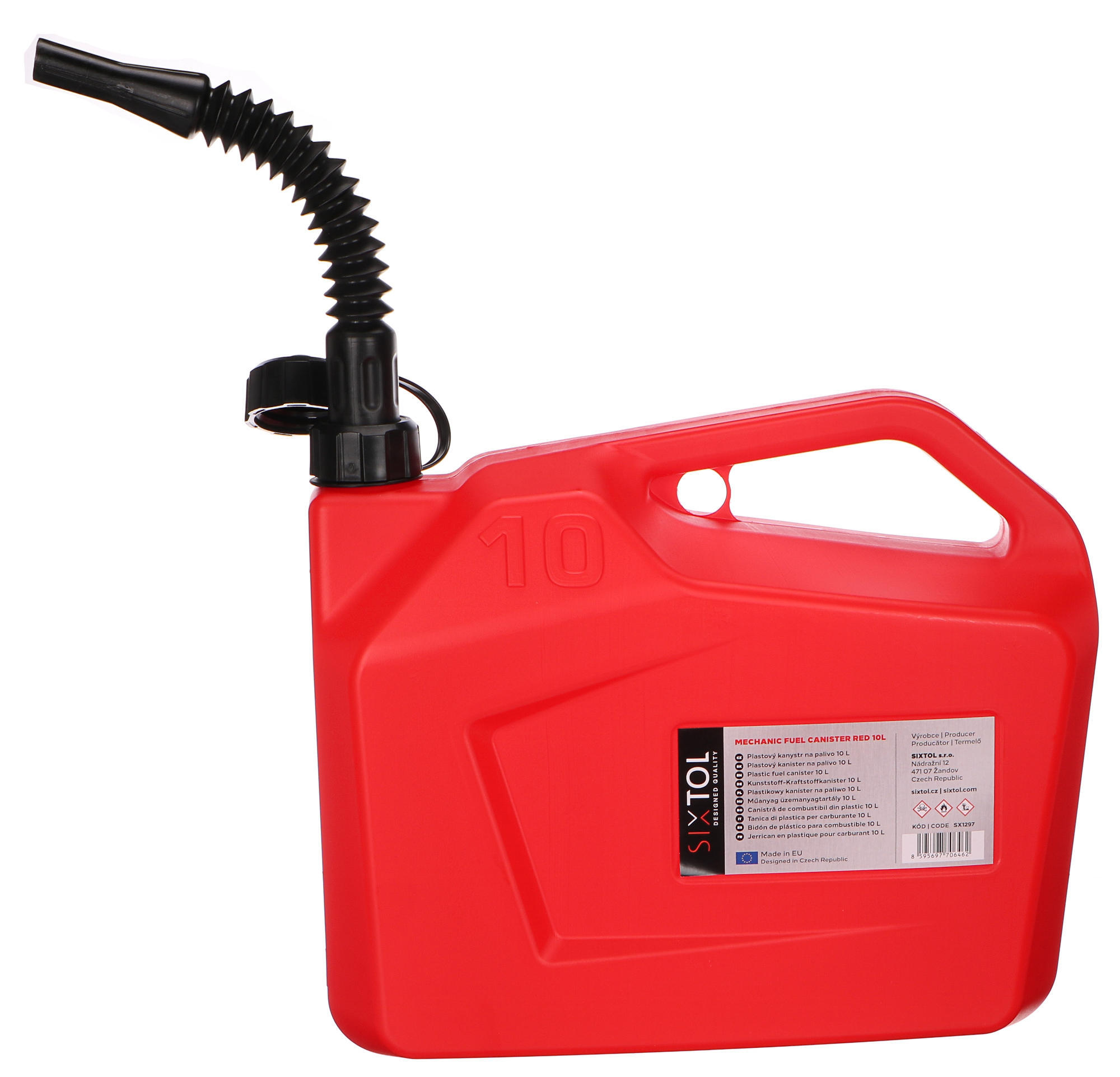 Műanyag kanna MECHANIC FUEL CANISTER RED 10L, piros