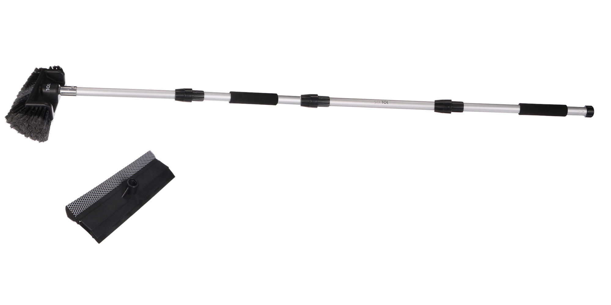 Átfolyós autómosó kefe két cserélhető fejjel CAR DETAILING WASH BRUSH SET 3, 280 cm