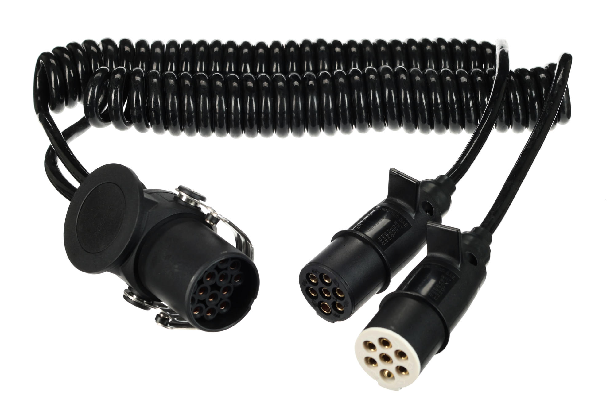Csatlakozó spiráladapter 15 tűsről 2×7 tűs dugóra (S+N) TRAILER CABLE 9, 24V, 3,5m
