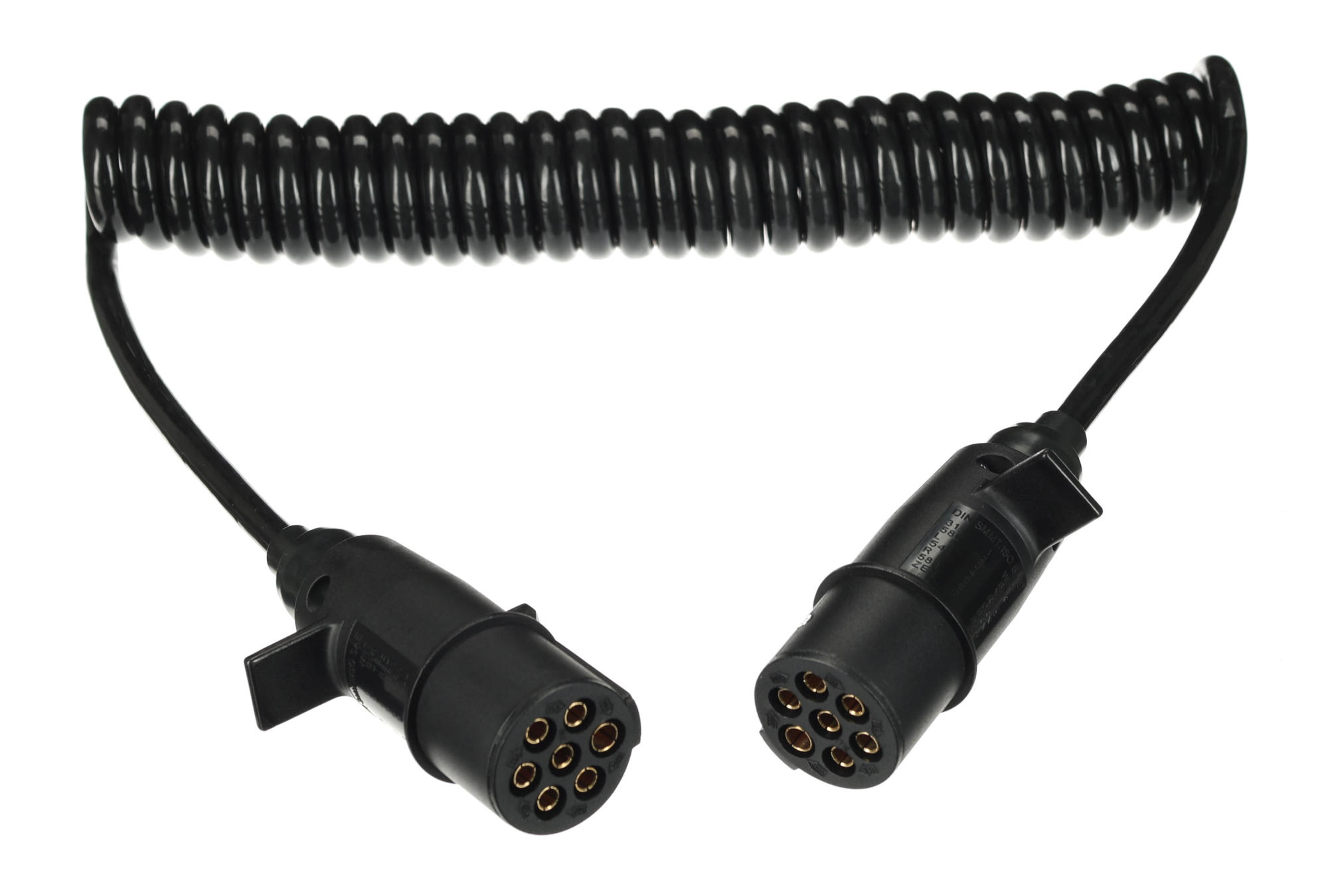 Csatlakozó spirálkábel 7 tűs N típus TRAILER CABLE 11, műanyag dugó, 24V, 3,5m