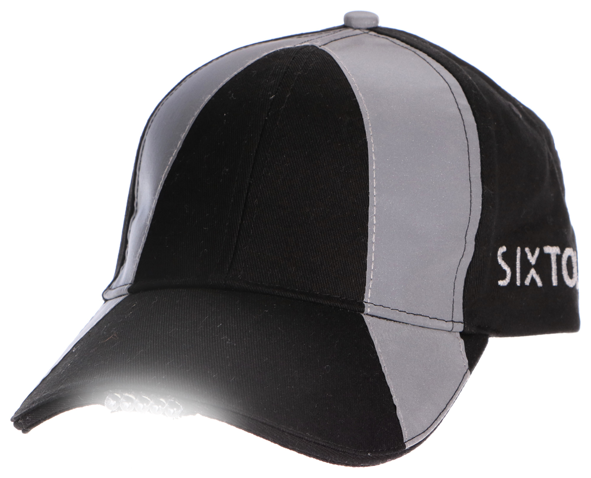Reflexes ellenzős sapka LED világítással B-CAP SAFETY 25 lm, tölthető, USB, egy méret, fekete
