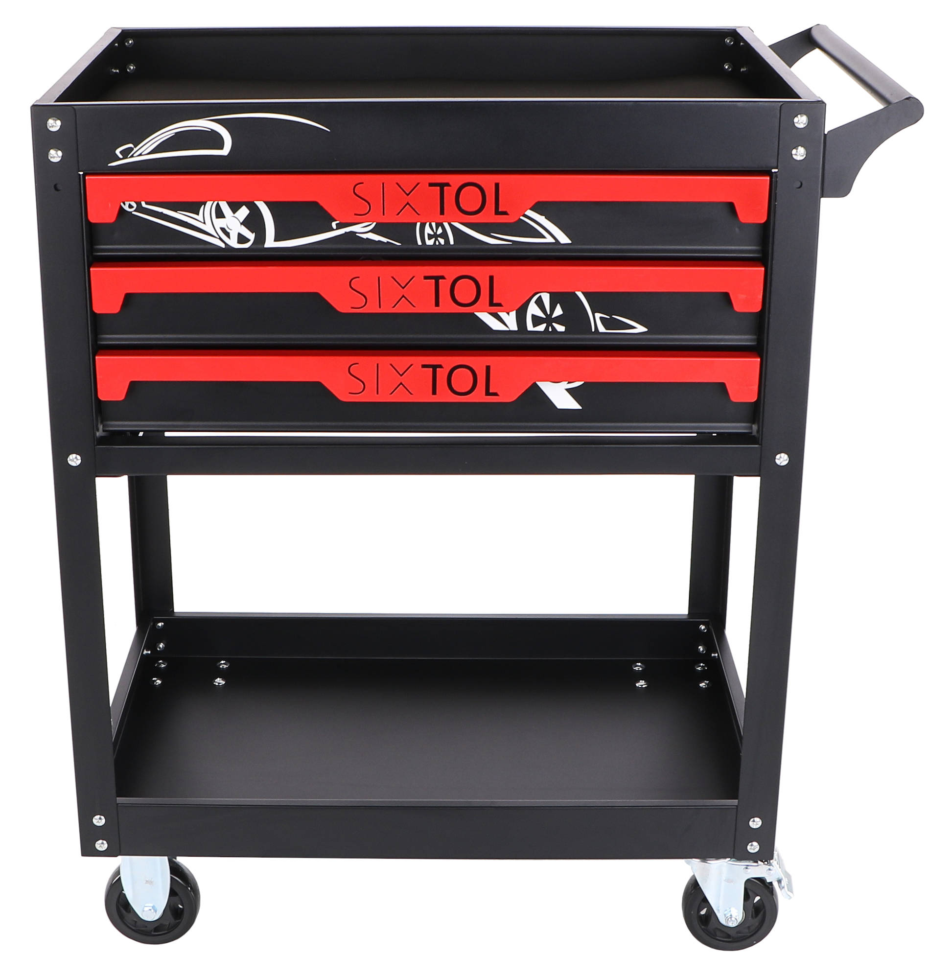 Műhelykocsi szerszámokhoz MECHANIC TROLLEY JASON, 3 fiók, 1 polc